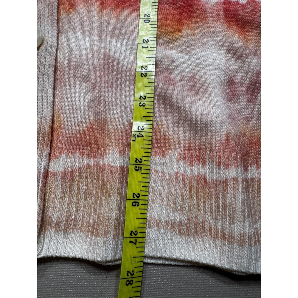 AllSaints Womens Tie Dye Merino Wool Cardigan Sweater Orange Pink Medium *note - Picture 6 of 9